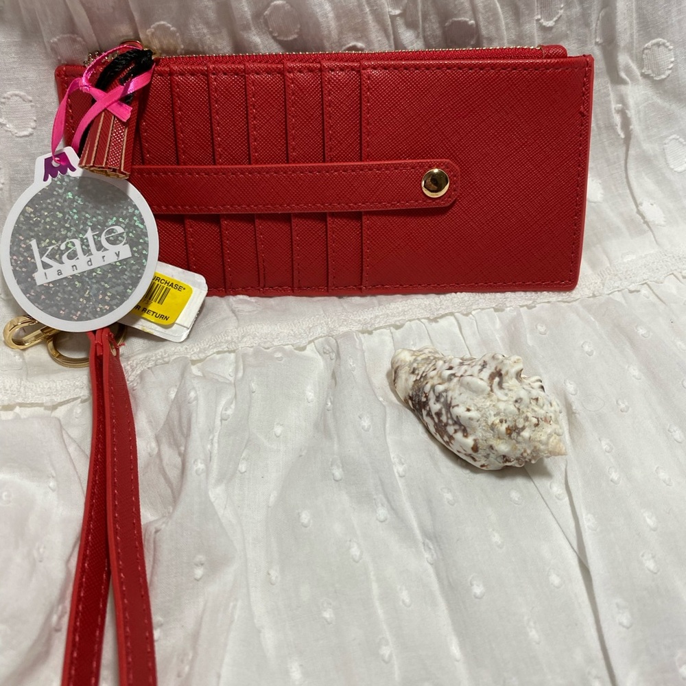 NWT Kate Landry Red RFID Credit Card Organizer